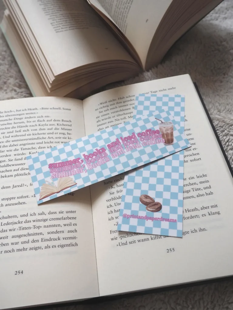 Summer Bookmarks – Books and Drinks | Coffee, Matcha & Strawberry Edition | Printed on both sides – Produktbild 2