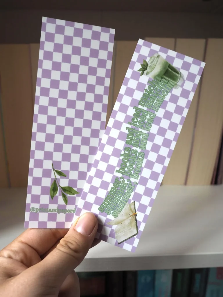 Summer Bookmarks – Books and Drinks | Coffee, Matcha & Strawberry Edition | Printed on both sides – Produktbild 5
