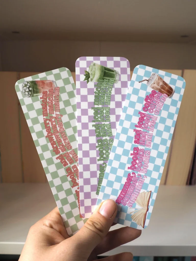 Summer Bookmarks – Books and Drinks | Coffee, Matcha & Strawberry Edition | Printed on both sides – Produktbild 9