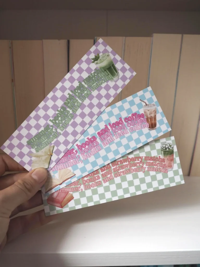 Summer Bookmarks – Books and Drinks | Coffee, Matcha & Strawberry Edition | Printed on both sides – Produktbild 1