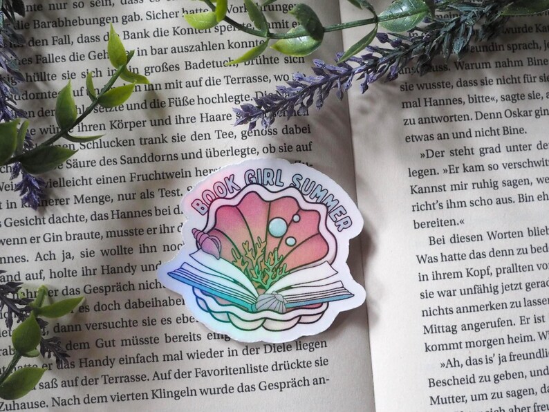 Bookish Summer Holo Sticker Set mit Muschel und Summer Reading Motiven – Produktbild 3