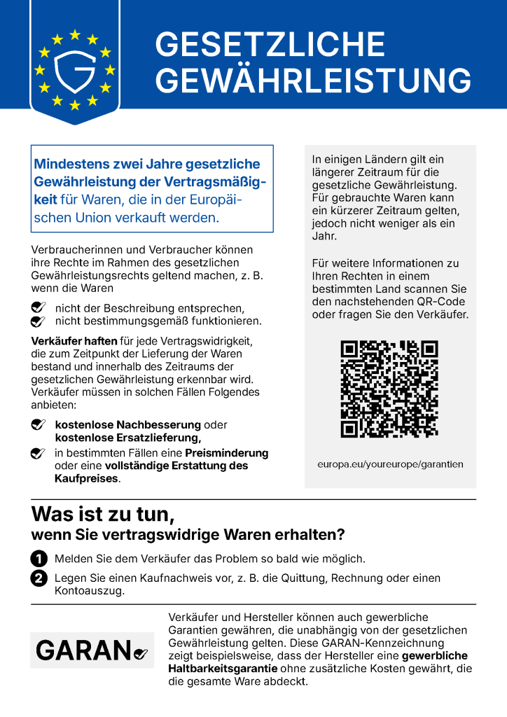 EU-Mitteilung zur gesetzlichen Gewährleistung